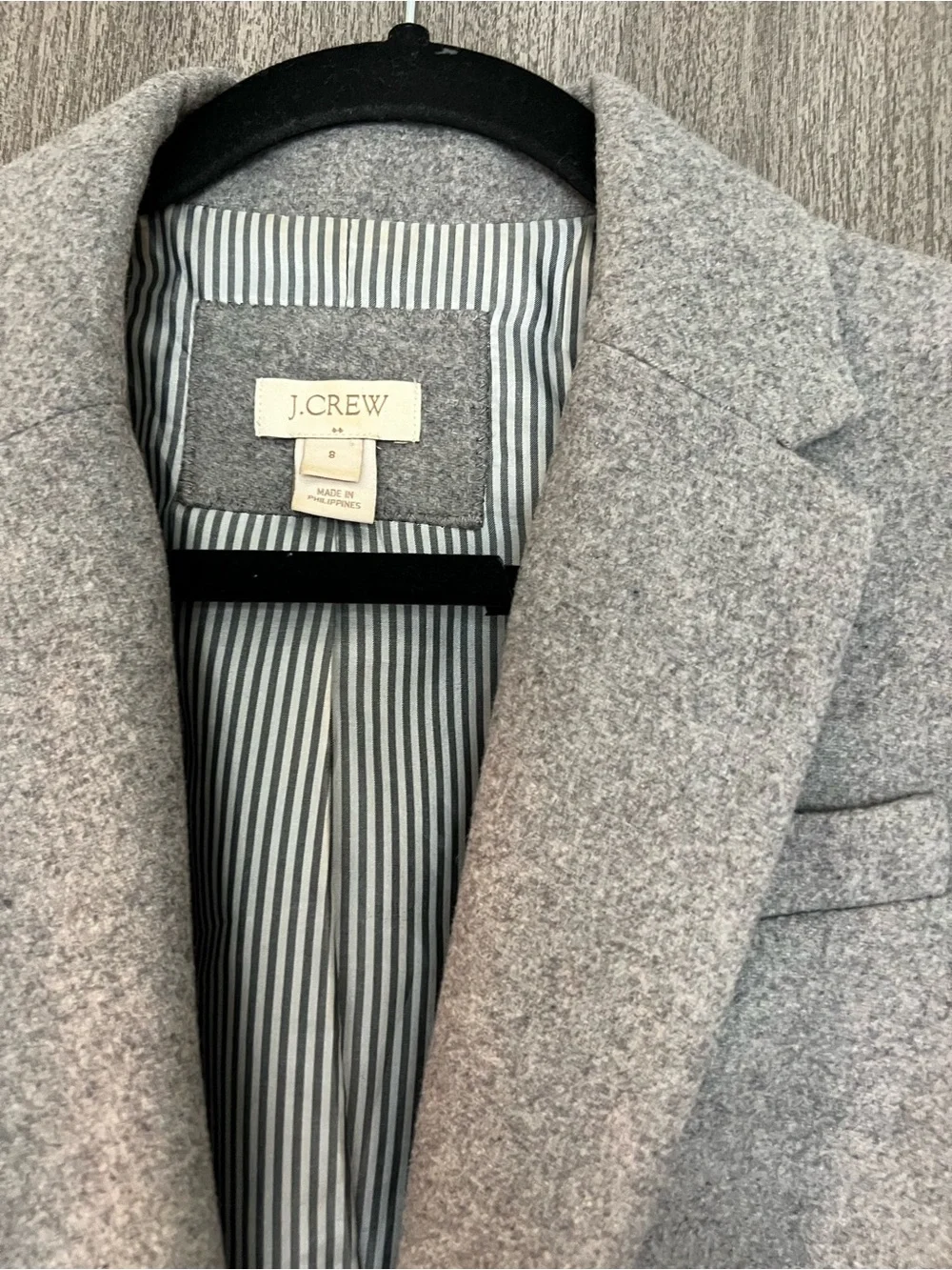 J. Crew Light Gray Single-Button Wool Blend Blazer